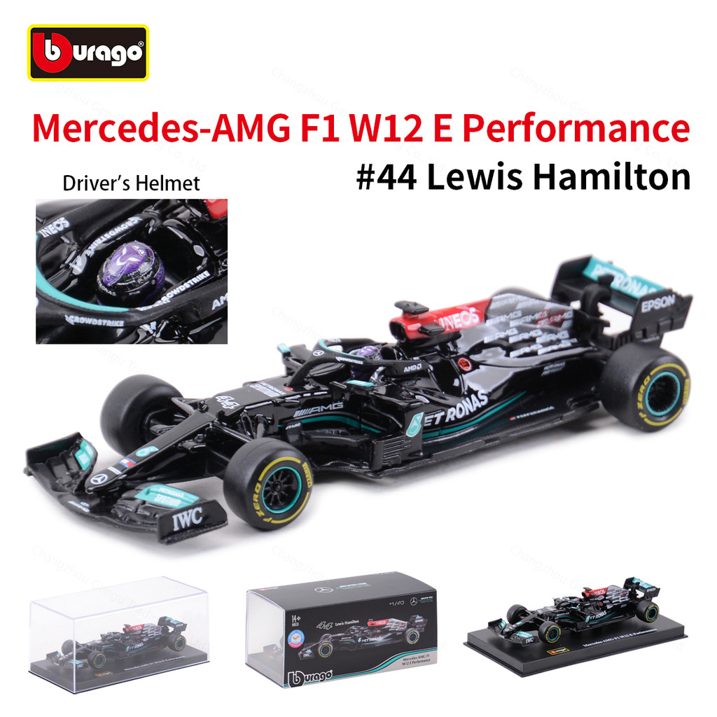 Bburago 1:43 Mercedes AMG 2021 W12 E Performance #44 Static Simulation Diecast Alloy Model F1 Racing