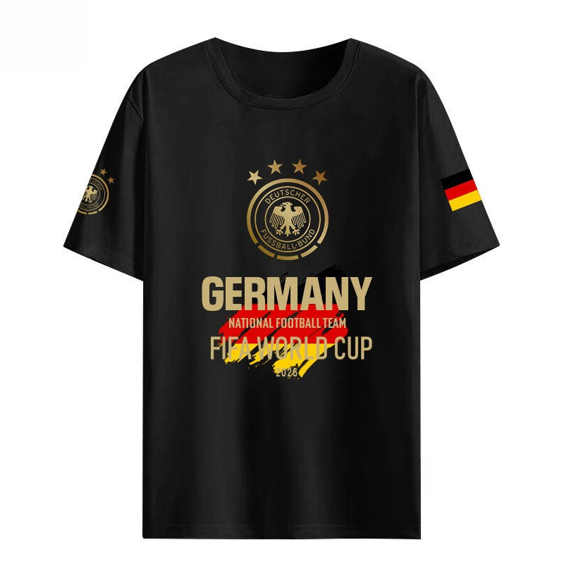 Kaos Timnas Jerman DFB 4 Bintang Juara Dunia - Piala Dunia FIFA 2026 Desain Bendera - Kaos Pria Wani