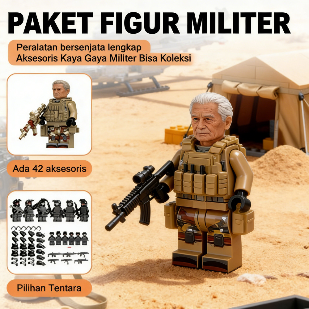 Tentara Swat Susun Militer Balok Minifigure Mini Balok Mainan Set Mainan