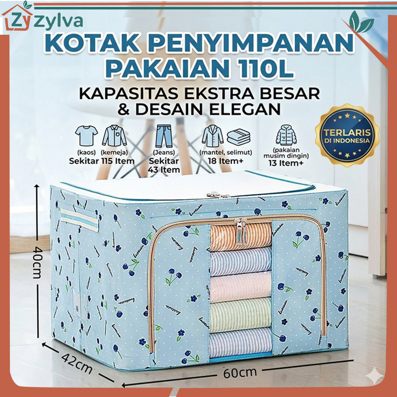 ZLYVA - Lipat Storage Box Serbaguna Tempat Penyimpanan Baju Kotak Penyimpanan Mainan Tahan Air Dan T