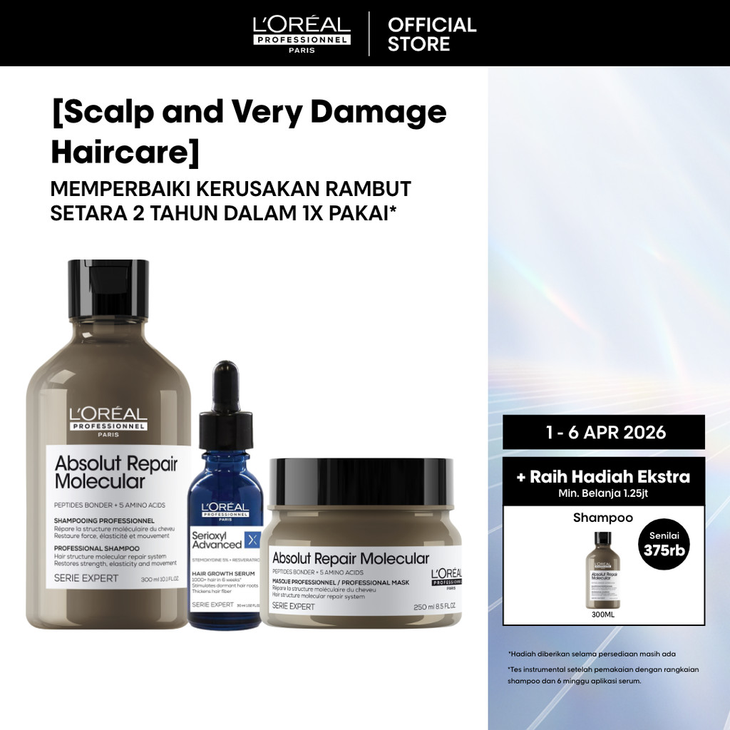 Serioxyl Advanced Hair Serum 30ml + Absolut Repair Molecular Shampoo 300ml + Absolut Repair Molecula