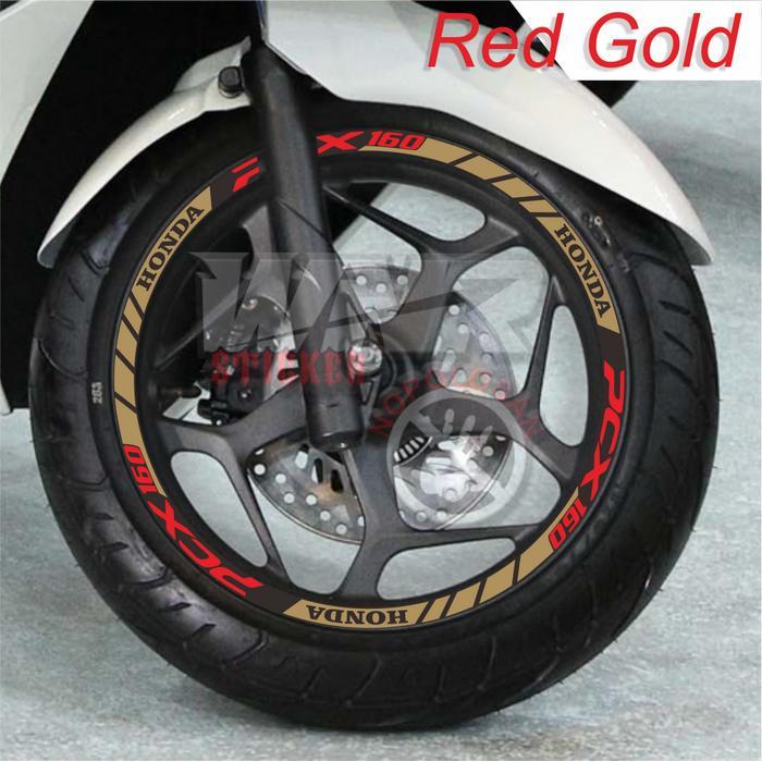 Sticker velg pcx 160 sticker new pcx 160 fullset - Red Gold