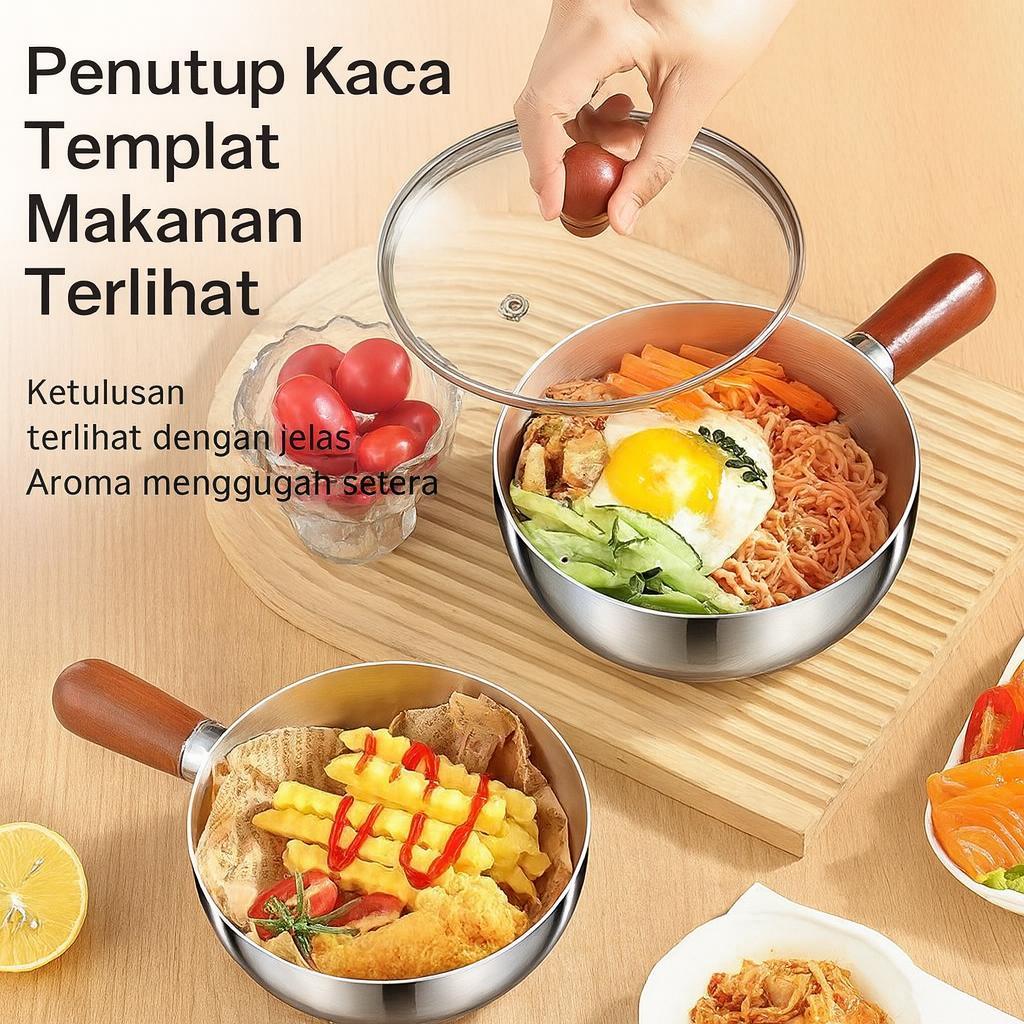 COD Panci sup/panci kecil anti lengket, panci salju gaya Jepang, panci susu kecil stainless steel, p