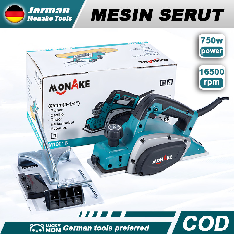 MONAKE ALAT JERMAN Mesin Serut Electric Planner Mesin Serut kayu alat Planer listrik Pasah Ketam Pem