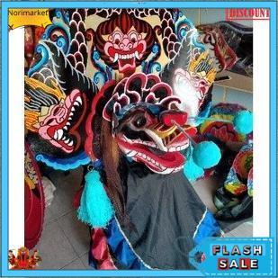 Barongan Rampak Telon Full Kayu Asli Satu Set Dengan Kemul Panjang Mahkota Dan Rambut Tinggal Pakai 