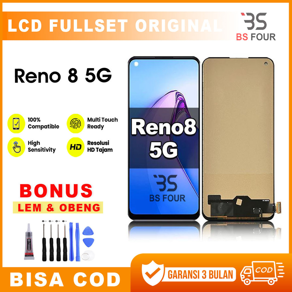 LCD FOR OPPO Reno 8 5g Touchscreen fullset ori asli COD