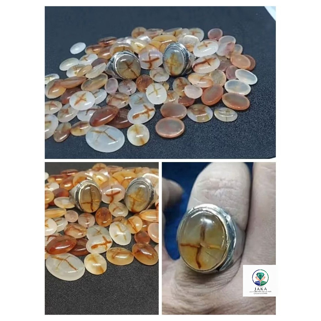 CINCIN BATU TAPAK JALAK CRYSTAL NATURAL ALAM D 18