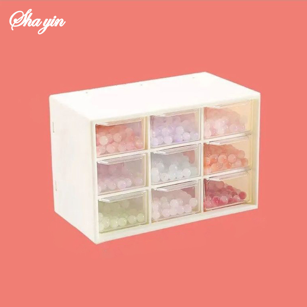 Desktop 9 Grid Storage Boxes Small Drawer Partitioned Student Desk Wall-mounted Sundries Organizer B