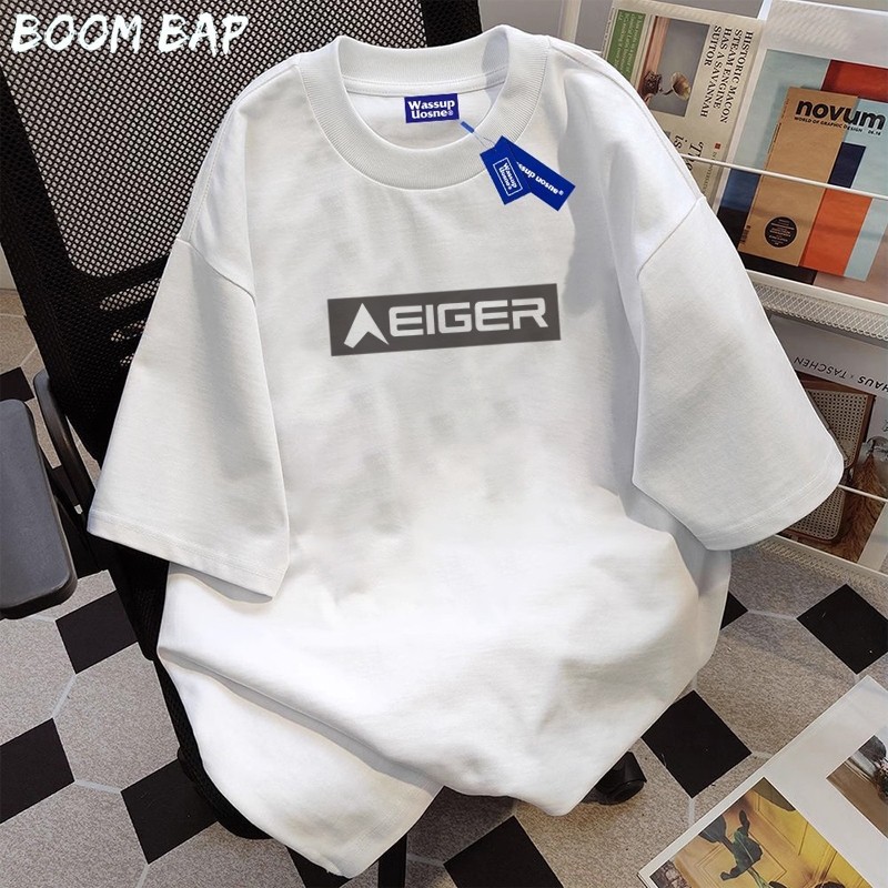 NOVA American retro Style T-shirt Oversize Original EIGER Print top| Kaos Wanita Hitam | Kaos pria d