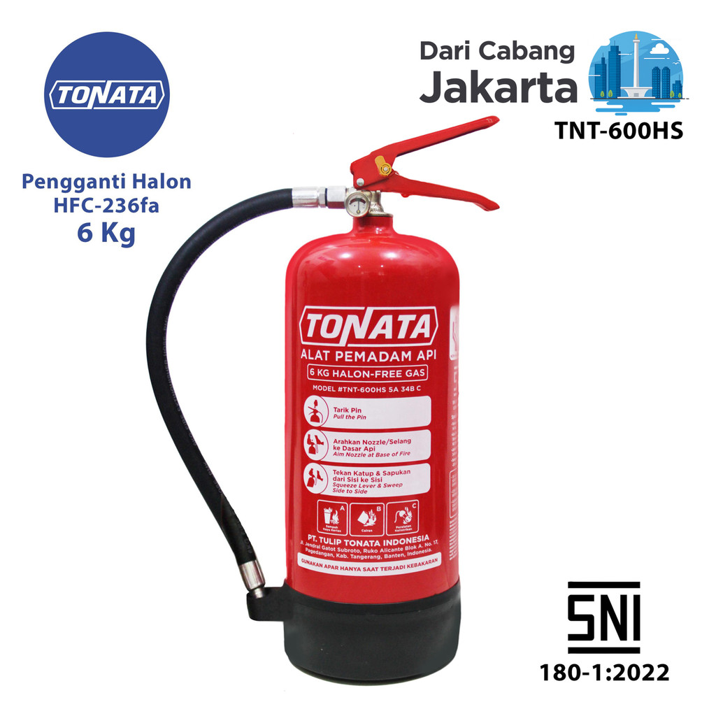Alat Pemadam Api Tonata SNI / APAR Clean Agent HCFC/HFC 6 kg