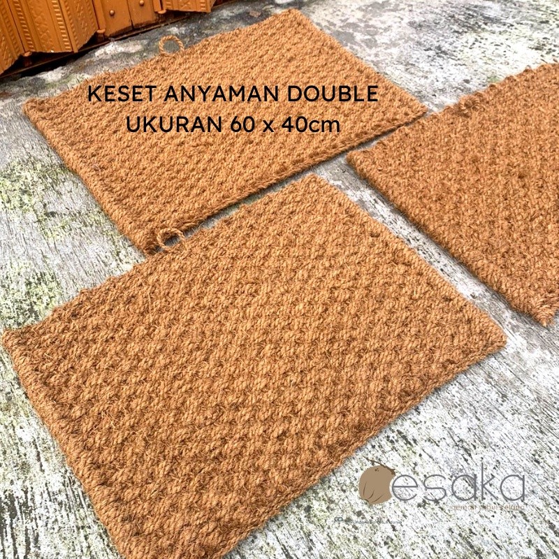 PREMIUM Keset sabut kelapa polos 60x40 cm- keset anyam sabut kelapa - keset super unik dan cantik -c