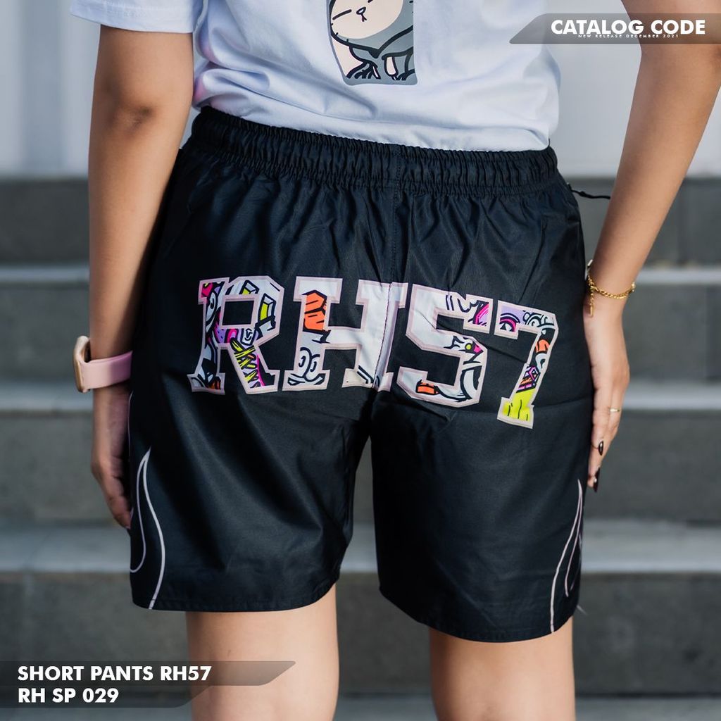 RH57 SHORT PANTS 029 || CELANA PRIA WANITA - PARASUT HITAM