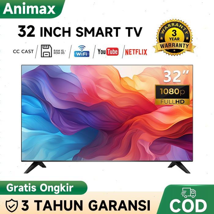 READY Stok  Animax Sakura TV Smart 43/40/32 inch TV FHD LED TV Android 12.0 Televisi YouTube - WiFi-
