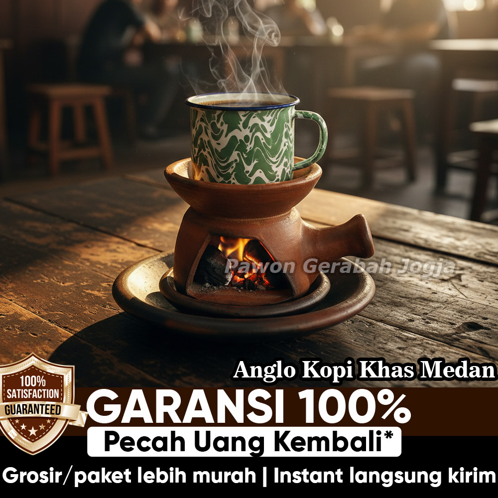 Pawon Gerabah |  Anglo Kopi Arang Tradisional Medan – Tungku Kopi Tanah Liat + Tatakan | Tungku Aran