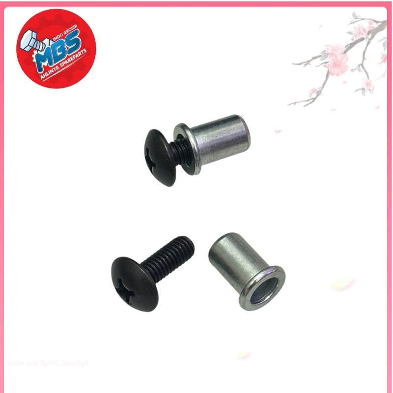 ANSMur Bosh Drat M6 Baut 10 Nuts Bos Busing Topi Ori ORI