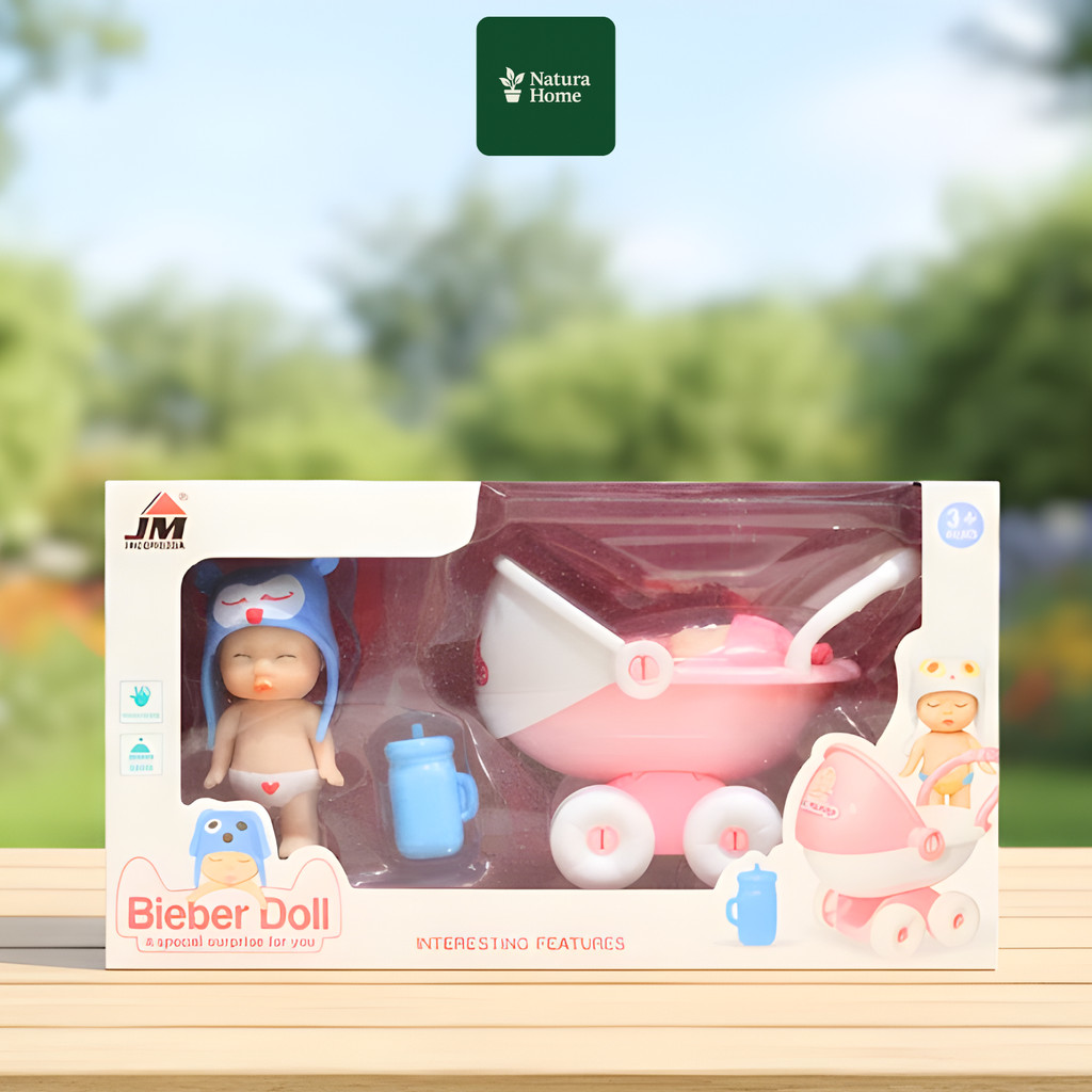 NATURAHOMEE Boneka Bieber SMN341 – Soft Doll Interaktif Bisa Minum Air (JM-SMN341)