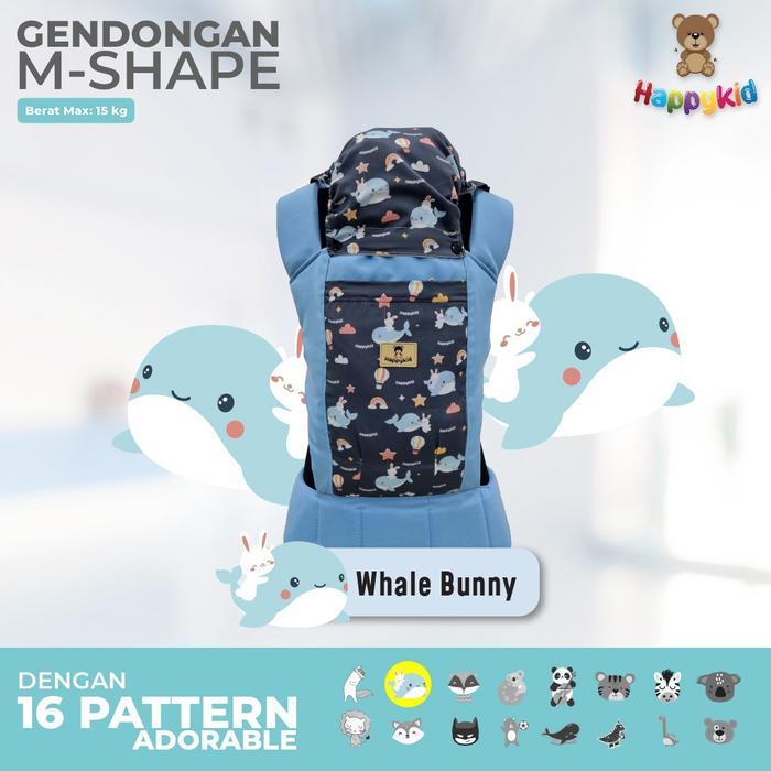 MOMS_ HAPPYKID Gendongan Bayi Ransel M-Shape Gendongan Bayi Depan Belakang Lite Carier - MSHAPE ZEBR
