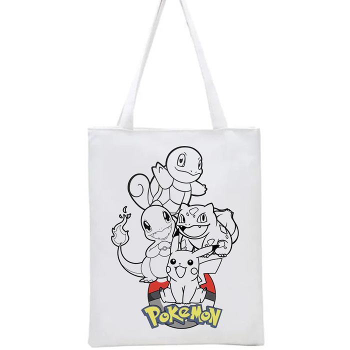 Totebag Goodie Bag Tas Serut Kartun Anak Mewarnai Anak Lukis Melukis Kanvas Canvas Goodiebag Tote Ba