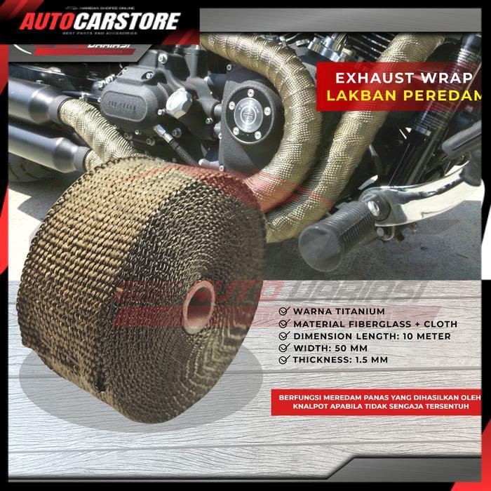 [ ACSports ] Exhaust Wrap Lakban Peredam Panas Knalpot - Titanium - EXHAUST WRAP, 5 METER