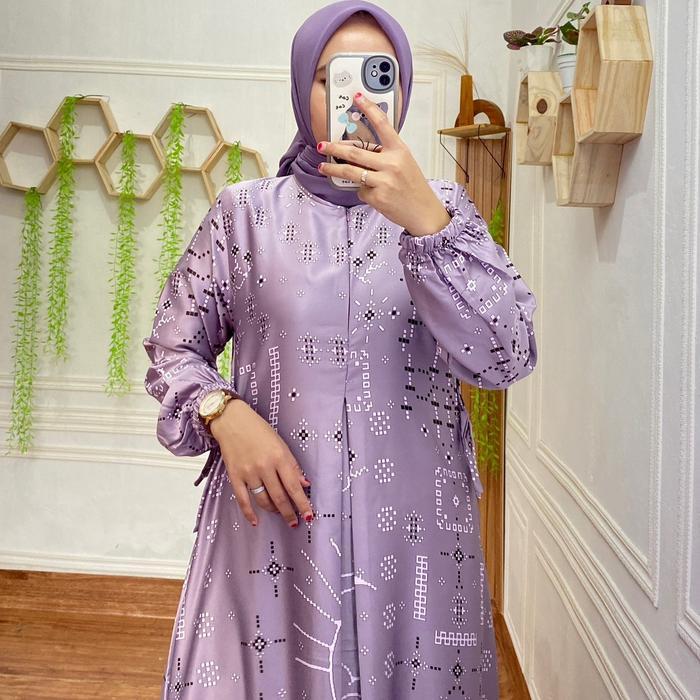 Gamis Lebaran Terbaru ALIA DRESS (READY JUMBO LD 135 / 5L ) Gamis Silk Terbaru /Gamis Silk Motif /Ga