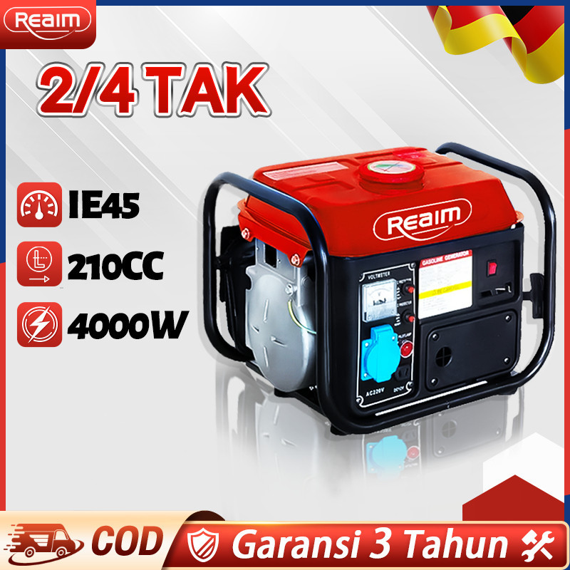 VS REAIM Mesin Genset Power Pembangkit Listrik AVR 4000 Watt 63CC Genset Portable Genset Mini Portab