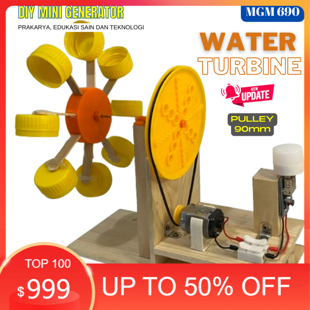PROMO 2.2 Mini Kit Kincir Air & Generator – Edukasi Turbin PLTA
