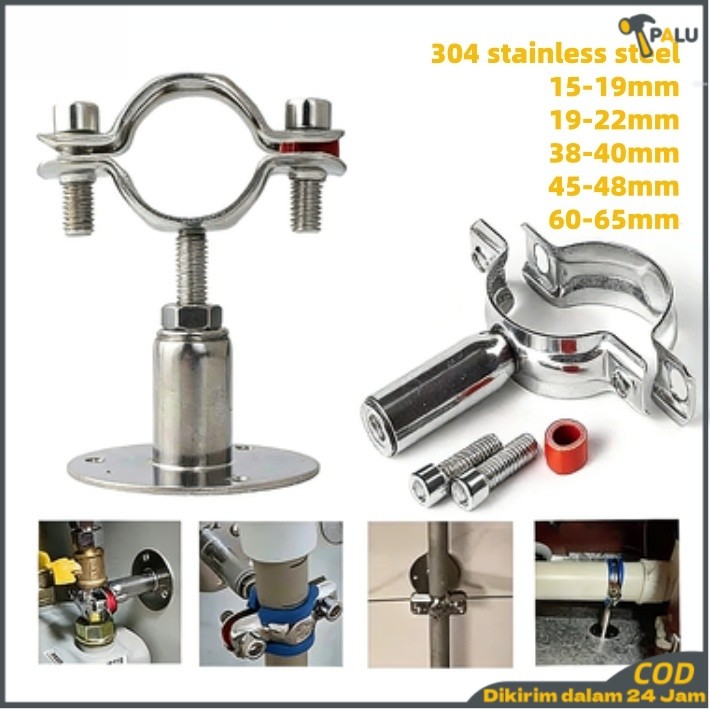 Klem Pipa Stainless 304 Hanger Clamp Pipa Holder Adjustable Klem Gantung Pipa Pipe Clamp