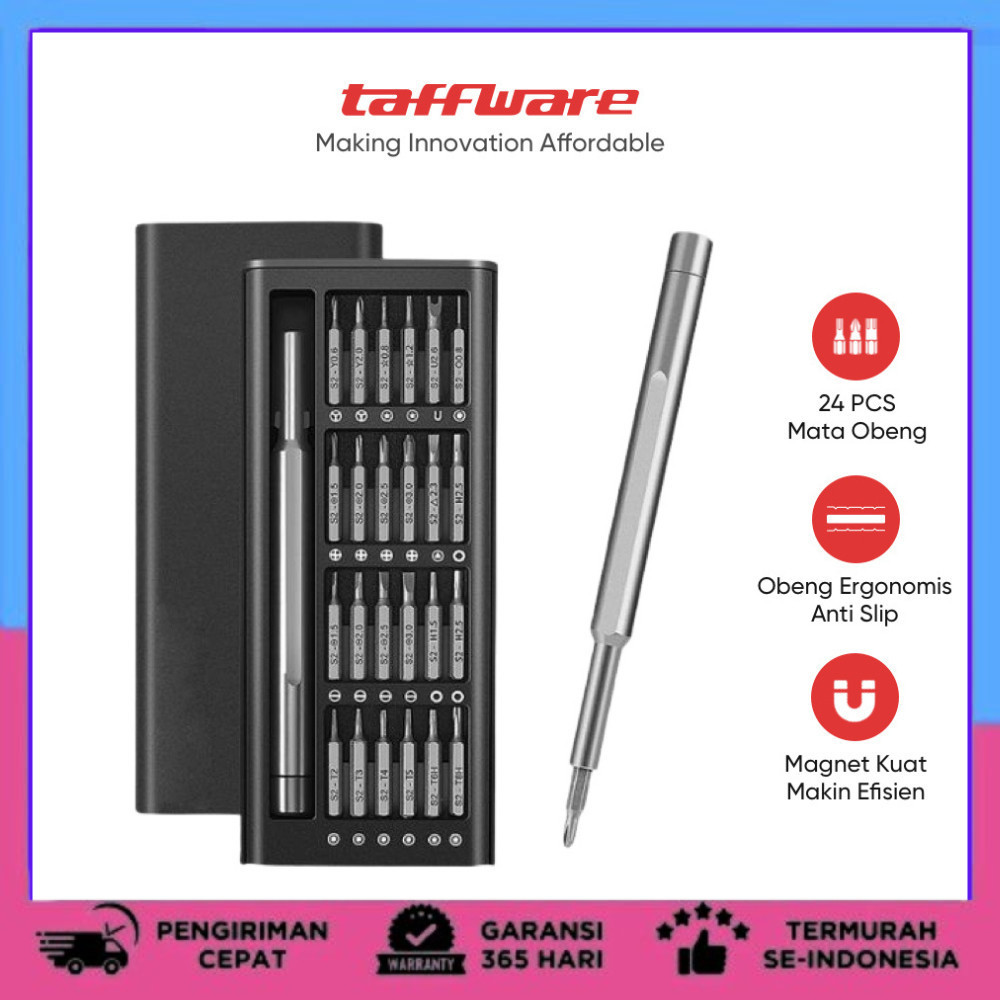 Obeng Set Premium Magnetic Bits 24 in 1 Alat Perkakas Perlengkapan Service HP Jam Tangan Laptop
