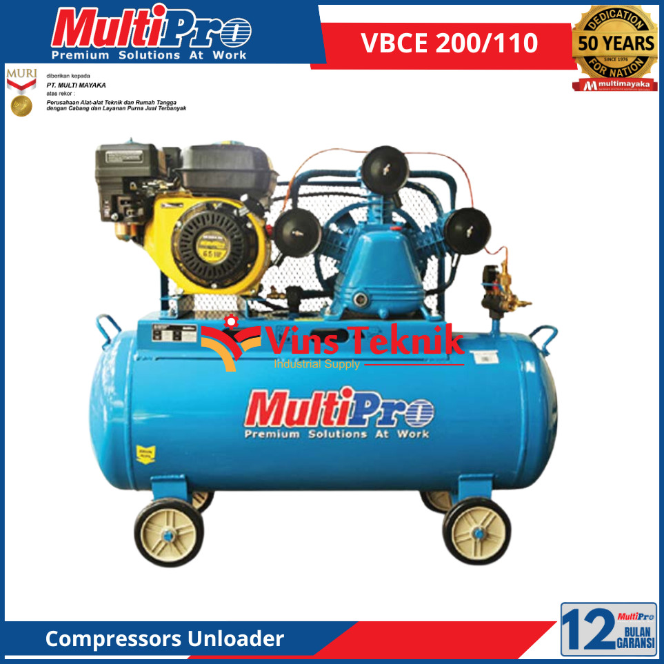 MULTIPRO VBCE 200/110 HS-SW MESIN KOMPRESOR ANGIN BENSIN 2 HP COMPRESSOR ENGINE 2HP VBCE200