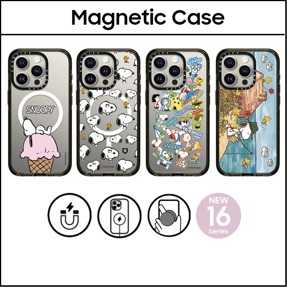 CASETIFY Peanuts Comics Snoopy Hard Plastic Acrylic Case Cover with Box for IPhone 16 11 12 13 14 15