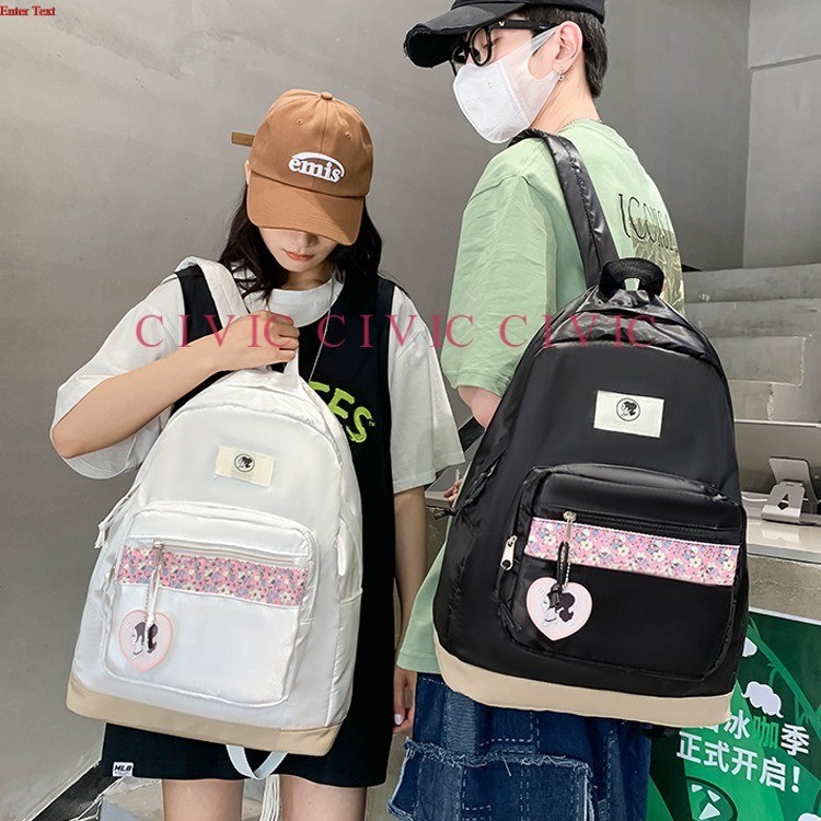 tas sekolah cewek desain bunga unik Korea kapasitas besar XS-8059