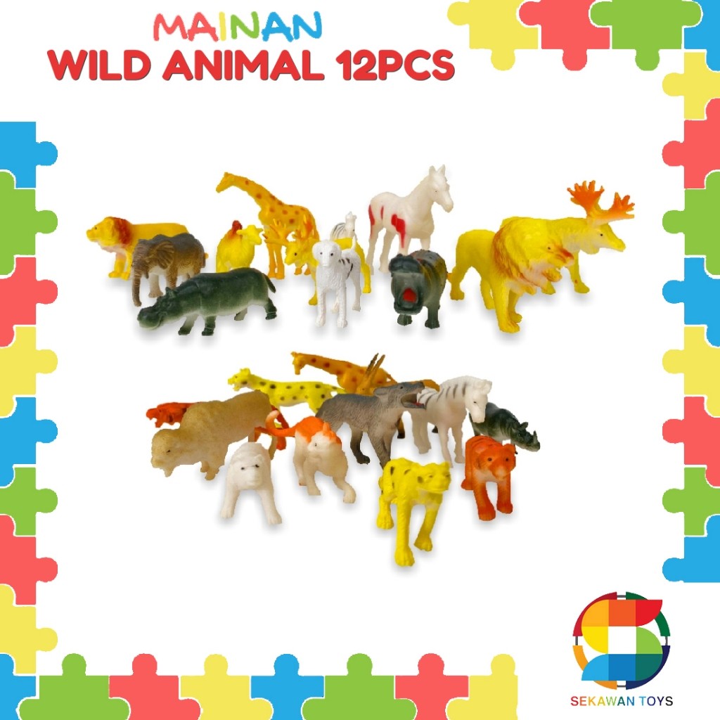 Mainan Anak Wild Animal12 pcs Kantong / mainan anak hewan hewan [588A]