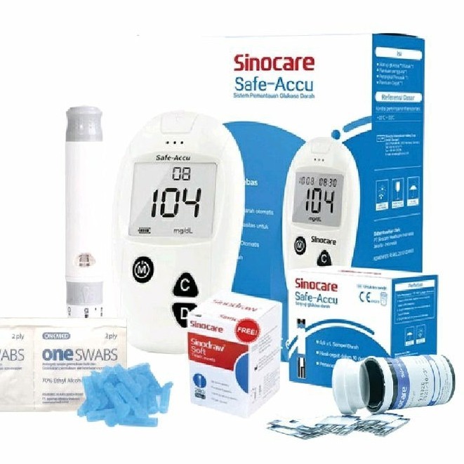 Sinocare Safe-Accu Alat Cek Gula Darah / Alat Ukur Gula Darah