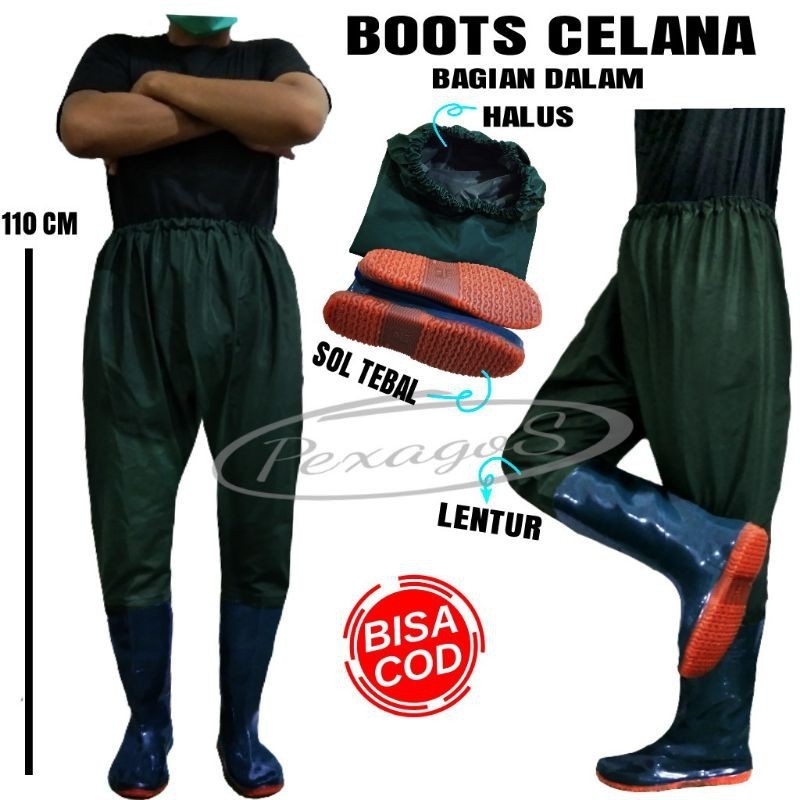 SEPATU BOOTS KARET CELANA PANJANG SEPINGGANG PETANI SAWAH ((110 cm )) SEPATU SAWAH BOOTS KARET SAWAH