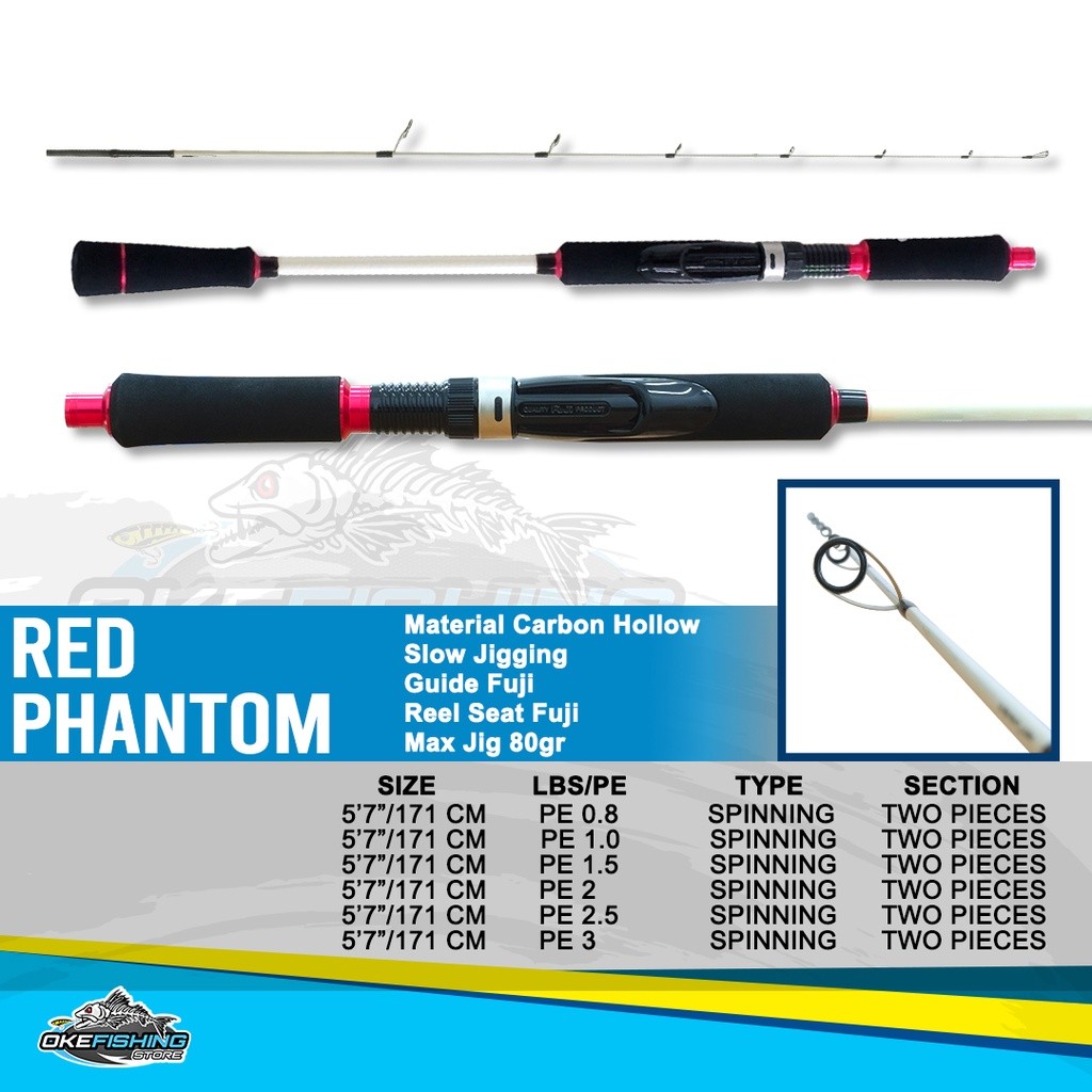 Joran Versus RED PHANTOM Spinning Carbon Hollow Material Slow Jigging Ring Fuji Guide Surf Fishing m