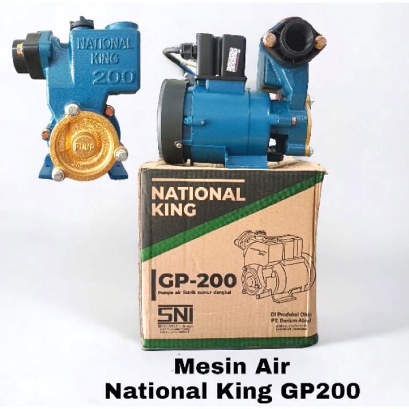 NATIONAL KING POMPA AIR SUMUR DANGKAL GP200 GP 200 DAYA 200W 200WATT 200 WATT MESIN POMPA AIR BERKUA
