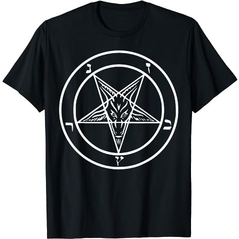 Baju Kaos Dewasa Baphomet Pentagram Men Inverted Pentagram