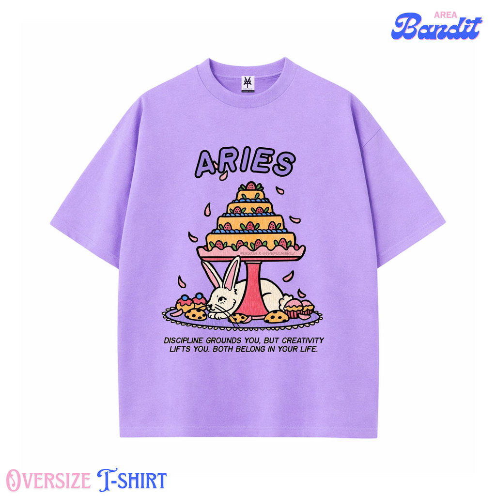 Bandit Area "aries" Oversized T-shirt lilac