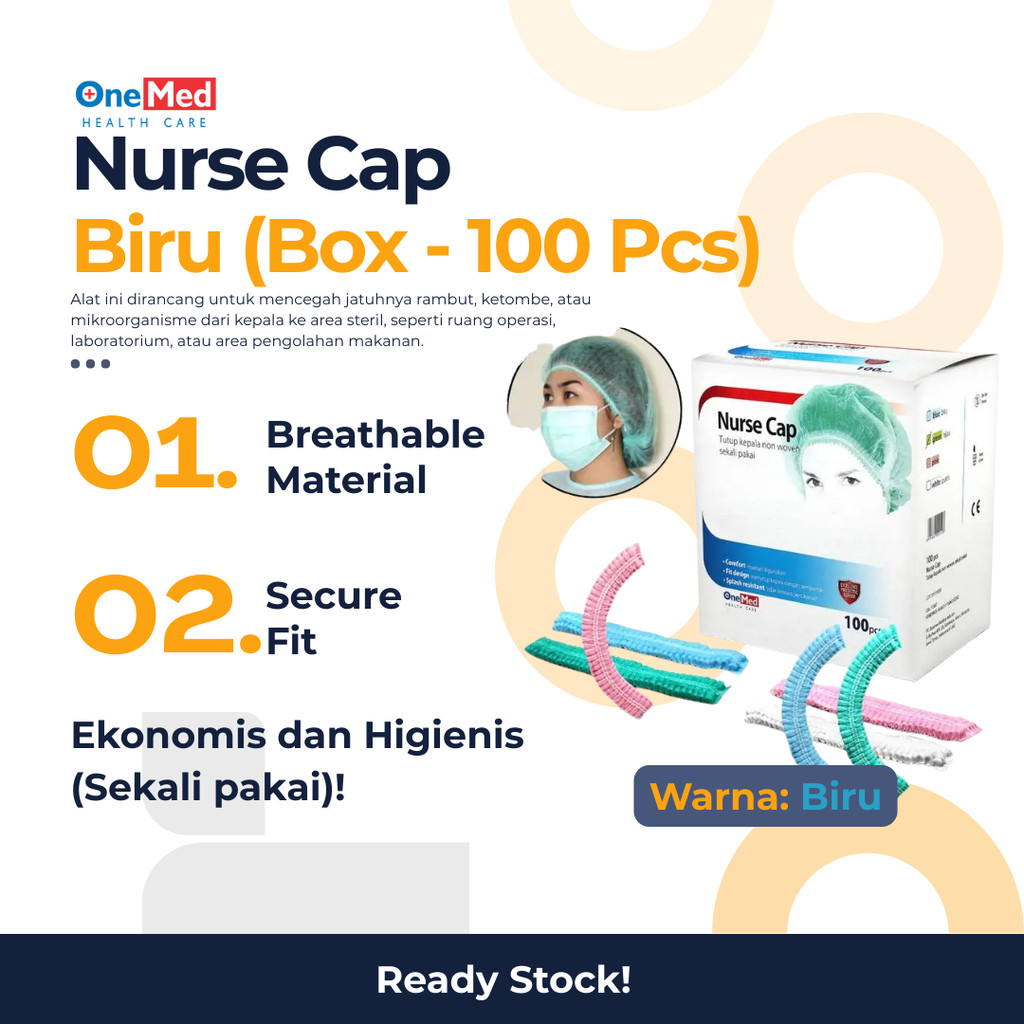 NURSE CAP BIRU BOX 100S ONEMED