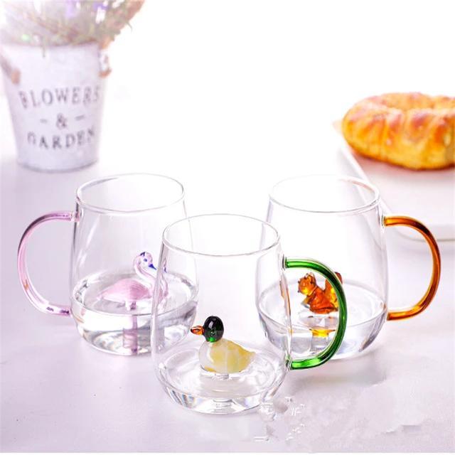 Gelas Kaca Unik Karakter Lucu Cangkir Kopi Susu Teh Borosilicate Tahan Panas - Crab