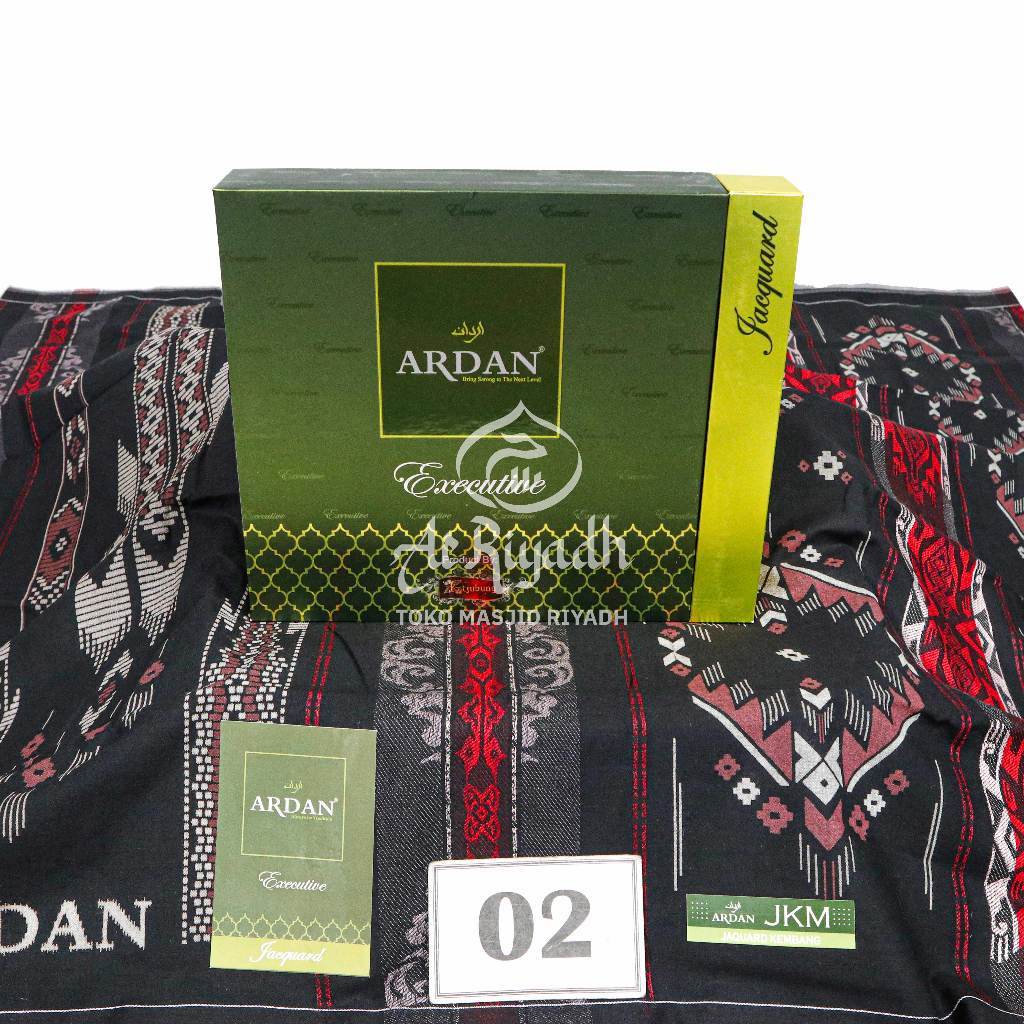 Sarung Ardan Executive JKM Hitam PutihJacquard Kembang