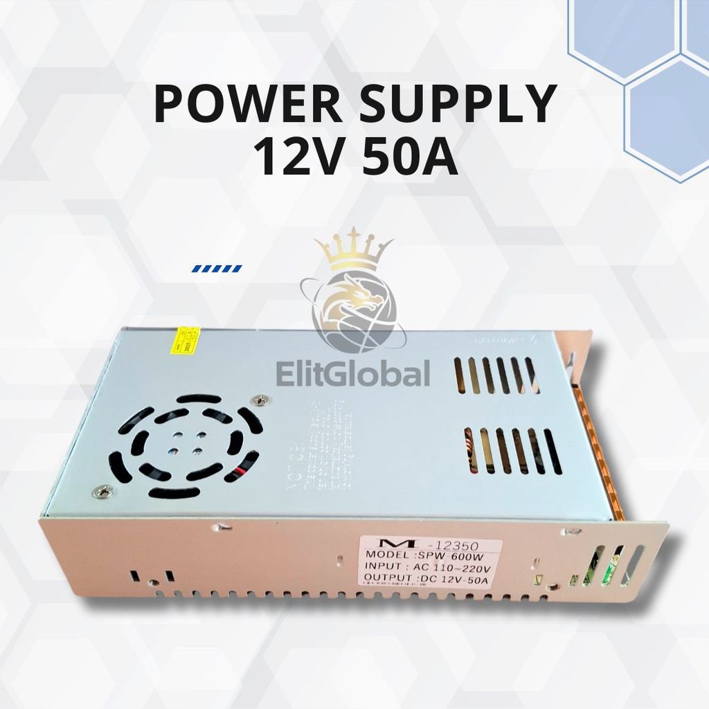 Power Supply SMPS 12V 50A 600 Watt Input AC 110V 220V Output DC 12V 50A