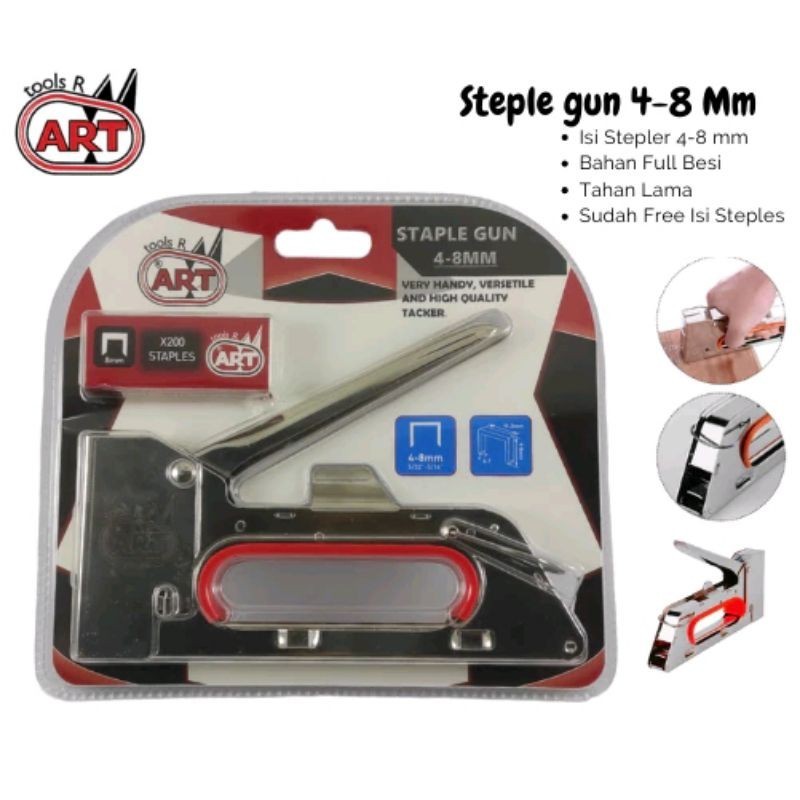 Art Steples Gun Standar 4-8 mmm / Steples Tembak / Alat Paku Tembak Steples Manual Standar 4-8 Mm