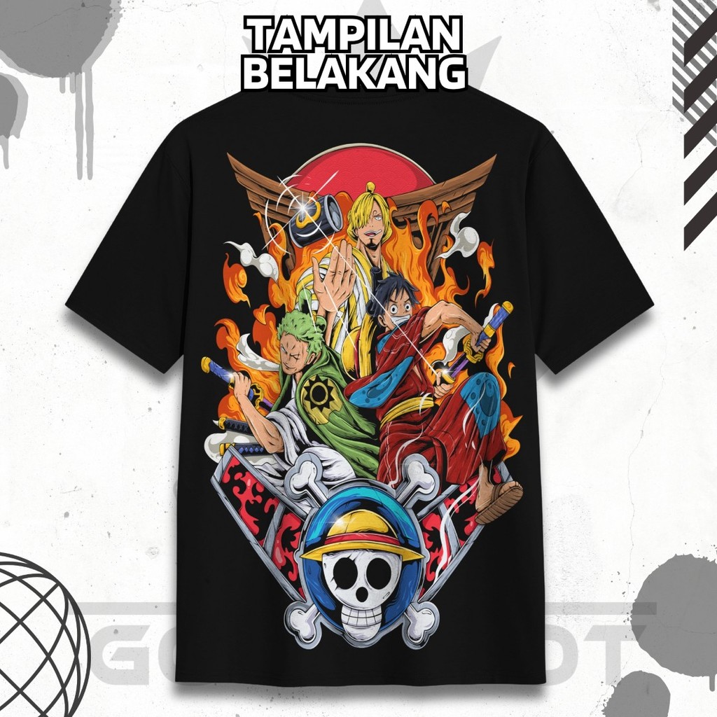 [GOOBIIDOT] KAOS ANAK DAN DEWASA ANIME ONE PIECE ZORO SANJI LUFFY BAHAN 100% KATUN PREMIUM