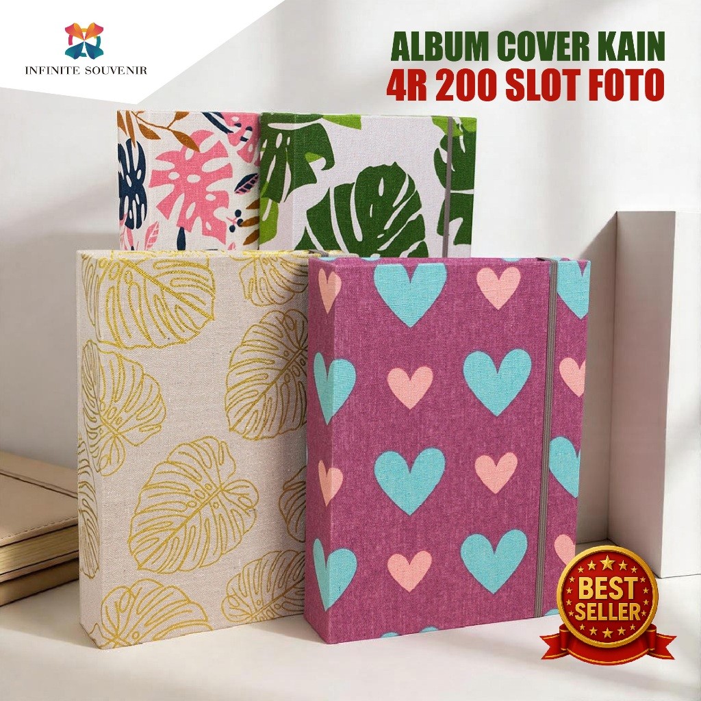 GENAOLSHOP 4R 200 Slot Buku Album Foto Polaroid / ALBUM 200 FOTO COVER KAIN