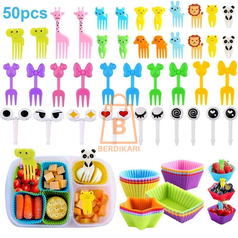 Tusukan Gemoy Tusukan Bento Karakter Tusukan Lucu Garpu Bento Lucu Bekal Anak Hias Bento Dekorasi Be