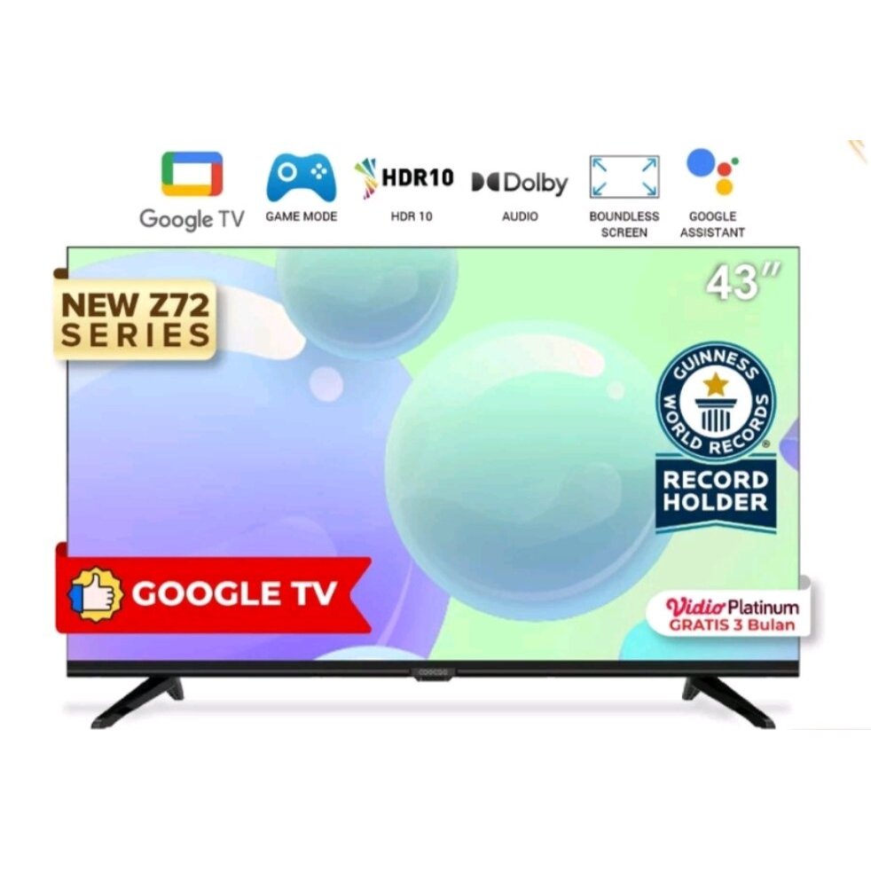 COOCAA LED Google TV [43 inch] 43Z72 Digital TV- Netflix