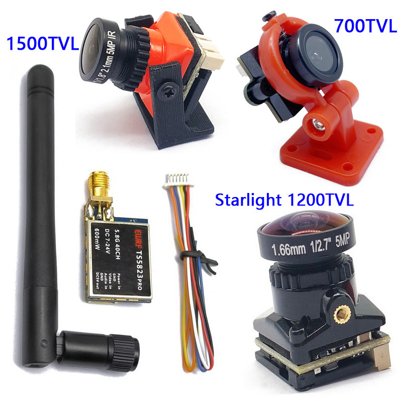 TS5823 Pro 5.8Ghz 40CH 600mW FPV AV Wireless Transmitter + 700TVL / 1200TVL / 1500TVL FPV Camera for