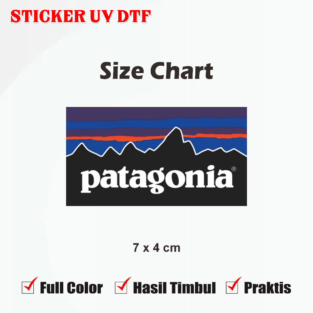 Stiker Casual Logo Brand Patagonia Outdoor Sticker  Waterproof Kasual UV DTF Multi Stiker