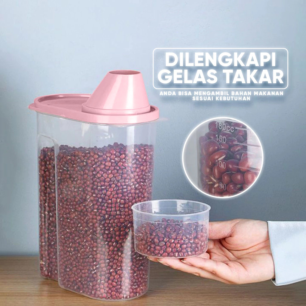 Toples Kelly / Wadah Makanan / Biji Bijian / Tempat Makanan Hewan /  Toples Detergen Bubuk / Toples 